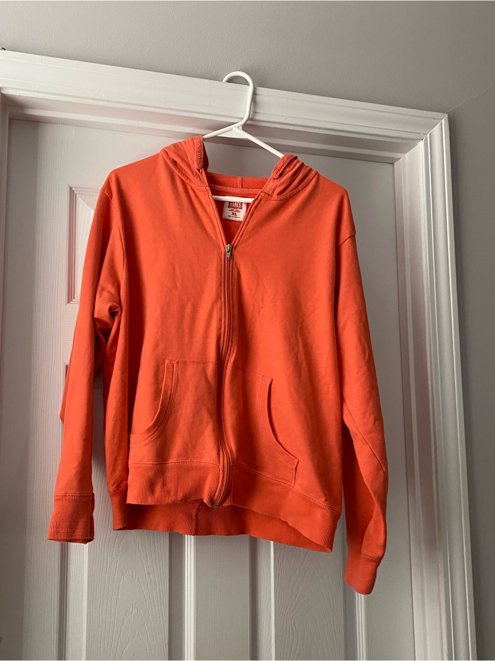 Hanes Ladies Orange Full-Zip Hoodie